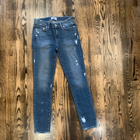 Like new Paige Verdugo Ankle distressed and paint splattered jeans size 27 - Picture 1 of 4